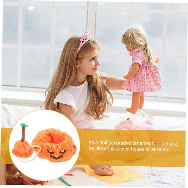 HEMOTON Costume da bambola zucca di Halloween con mini cappuccio per bambole in miniatura
