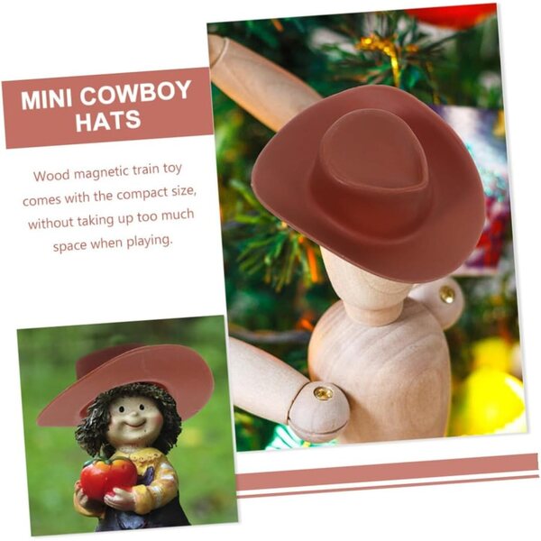 Gatuida 40 Mini-Cowboy-Chapeaux aus Kunststoff für festliche Dekorationen und Heimwerkerarbeiten