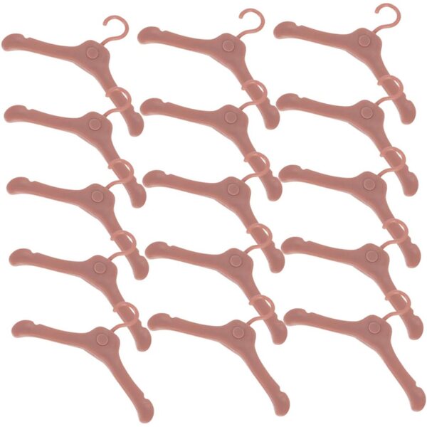 Gatuida 100 Cintres in Plastica per bamboles e Miniature 5,5x3 cm Marrone Chiaro