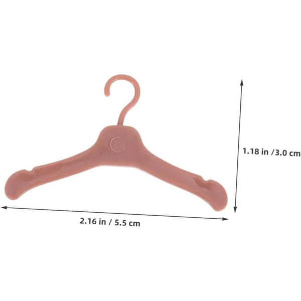 Gatuida 100 Cintres in Plastica per bamboles e Miniature 5,5x3 cm Marrone Chiaro