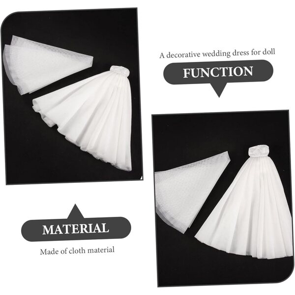 Gatuida Robe de Mariée Miniature Bianca per bambole | Abito di Moda per Bambole 26x23 cm