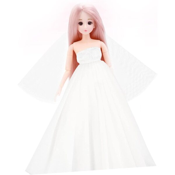 Gatuida Robe de Mariée Miniature Bianca per bambole | Abito di Moda per Bambole 26x23 cm