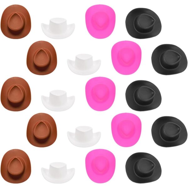 Gatuida Mini Chapeaux de Cowboy aus Kunststoff für Party- und Gebäckdekorationen – Set mit 40 Stück