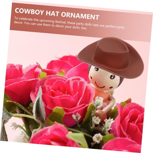Gatuida Mini Chapeaux de Cowboy aus Kunststoff für Party- und Gebäckdekorationen – Set mit 40 Stück
