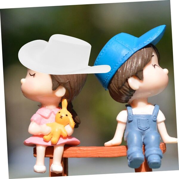 Gatuida Mini Chapeaux de Cowboy aus Kunststoff für Party- und Gebäckdekorationen – Set mit 40 Stück
