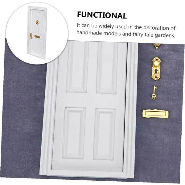 Toyvian Mini Porta in Legno per Case delle Bambole 18x8,5 cm Design Naturale e Resistente