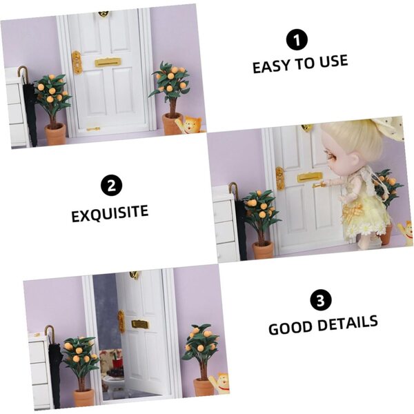 Toyvian Mini Porta in Legno per Case delle Bambole 18x8,5 cm Design Naturale e Resistente