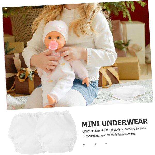 Gatuida 10 Culottes Elastiche per Bambole in Tessuto Bianco Accessori Giochi Bambini