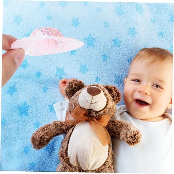 Bunt gestreifte Mini-Hüte für Puppen – 12er-Set, verschiedene Größen, kreative Accessoires