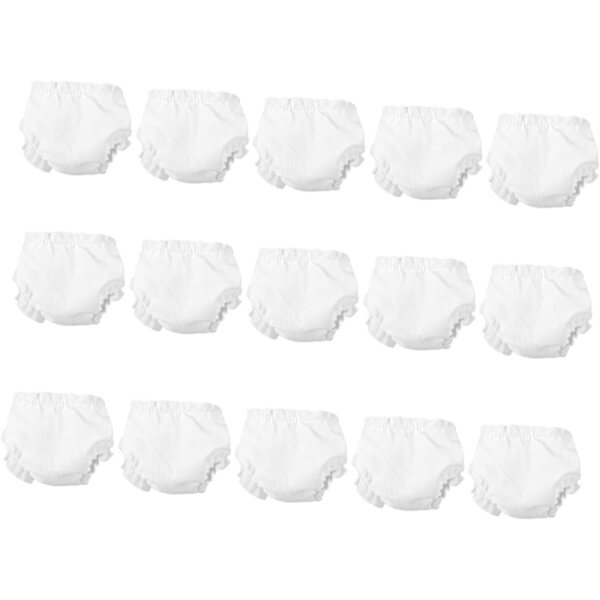 Set 15 Culottes Bianche Elastiche per Mini bamboles - Accessori Decorativi e Lavabili
