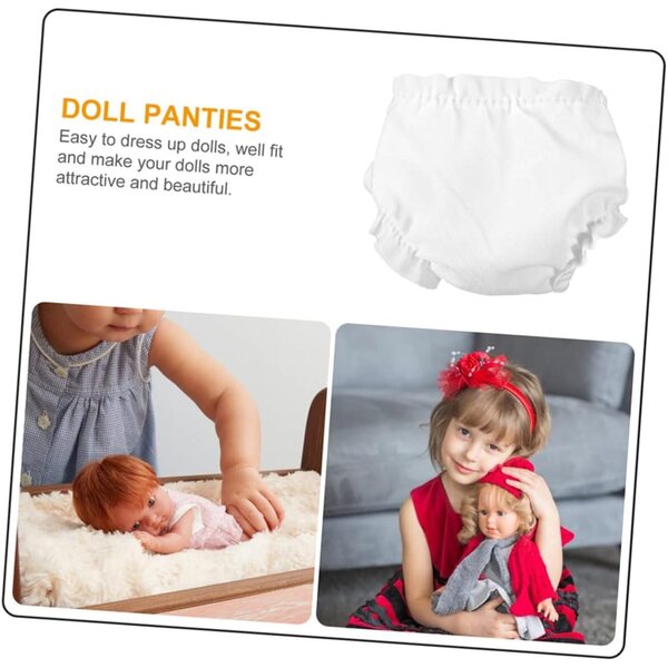 Set 15 Culottes Bianche Elastiche per Mini bamboles - Accessori Decorativi e Lavabili