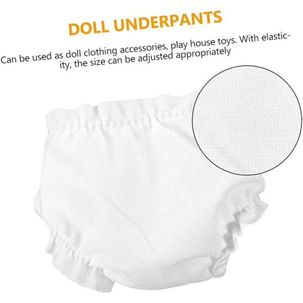 Gatuida 15 Culottes Bianche per Mini bamboles in Tessuto Elastico e Lavabile
