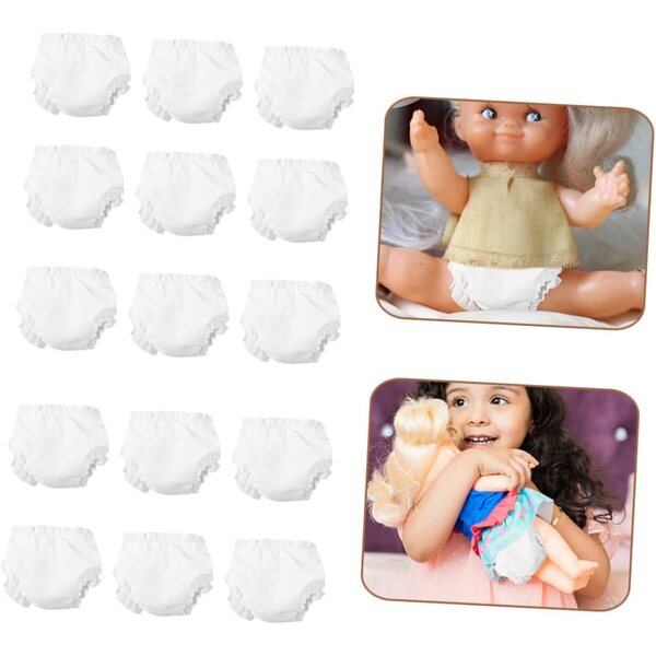 Gatuida 15 Culottes Bianche per Mini bamboles in Tessuto Elastico e Lavabile