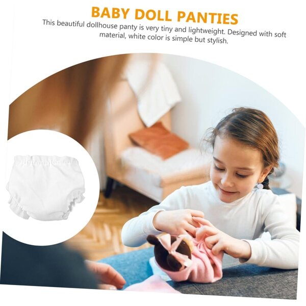 Gatuida 15 Culottes Bianche per Mini bamboles in Tessuto Elastico e Lavabile