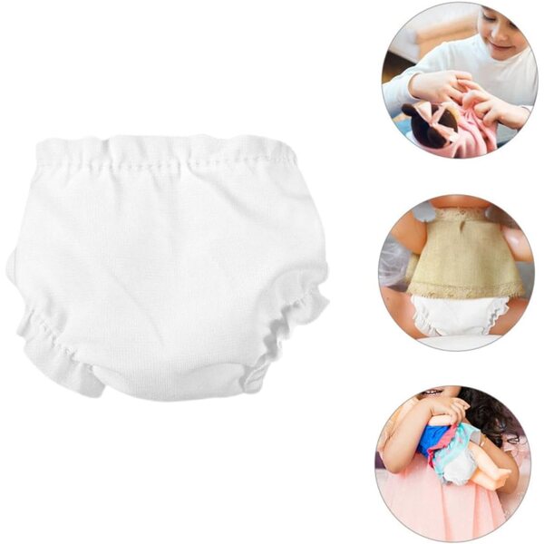 Gatuida 5 Culottes Bianche per bambole Miniature | Accessori Riutilizzabili e Lavabili