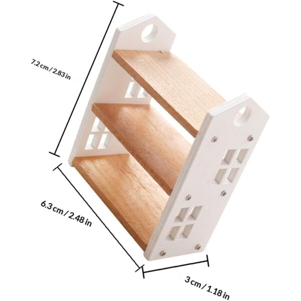 Mini Libreria in Legno a 3 Livelli per Casa delle Bambole - Scaffale Decorativo e Funzionale