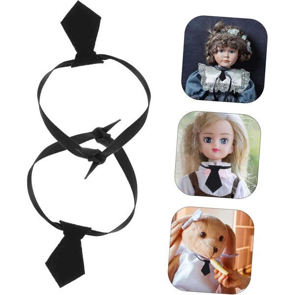 Gatuida 4 Mini Cravatte Nere per Casa delle Bambole Accessori Creativi per Bambini