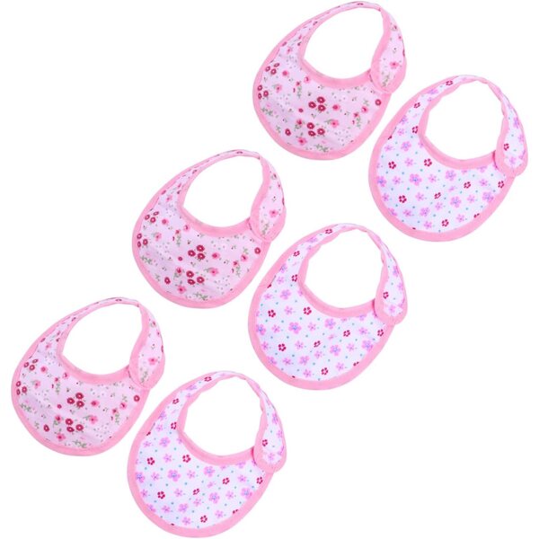 Set 6 Bavaglini in Tessuto Lavabili per Bambole 45 cm con Nastro Regolabile - VICASKY