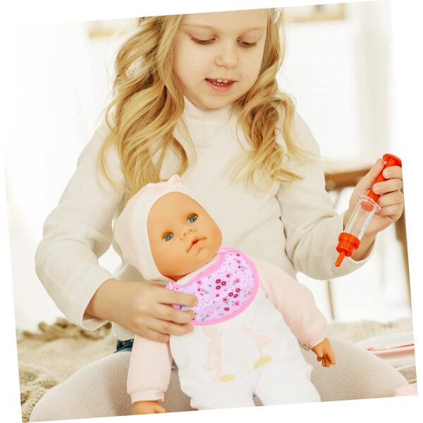 Set 6 Bavaglini in Tessuto Lavabili per Bambole 45 cm con Nastro Regolabile - VICASKY