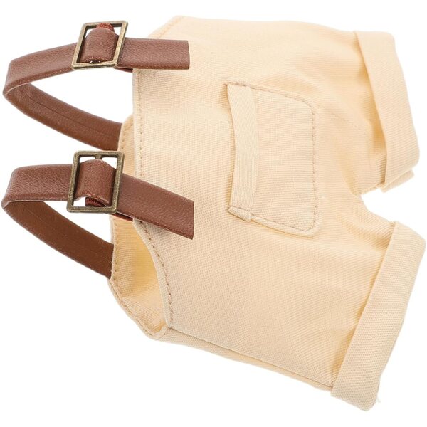 Gatuida Beige Jeansoverall für Puppen, Modekleidung für Stofftiere 17 cm