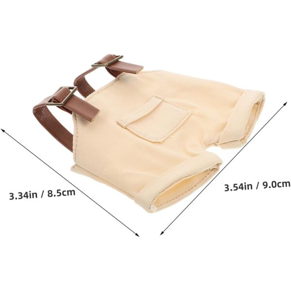 Gatuida Beige Jeansoverall für Puppen, Modekleidung für Stofftiere 17 cm