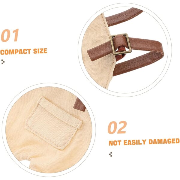 Gatuida Beige Jeansoverall für Puppen, Modekleidung für Stofftiere 17 cm