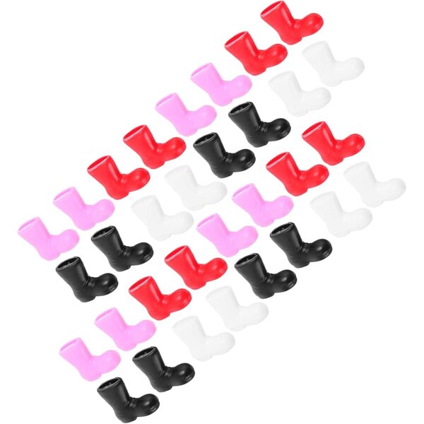 ABOOFAN 96 Mini-Weihnachtsmann-Schuhe, Weihnachtsdekorationen für Puppenhäuser