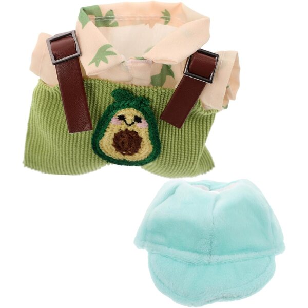 VICASKY Set Salopette Avocado e Pupazzo di Peluche per Bambini e Puppe