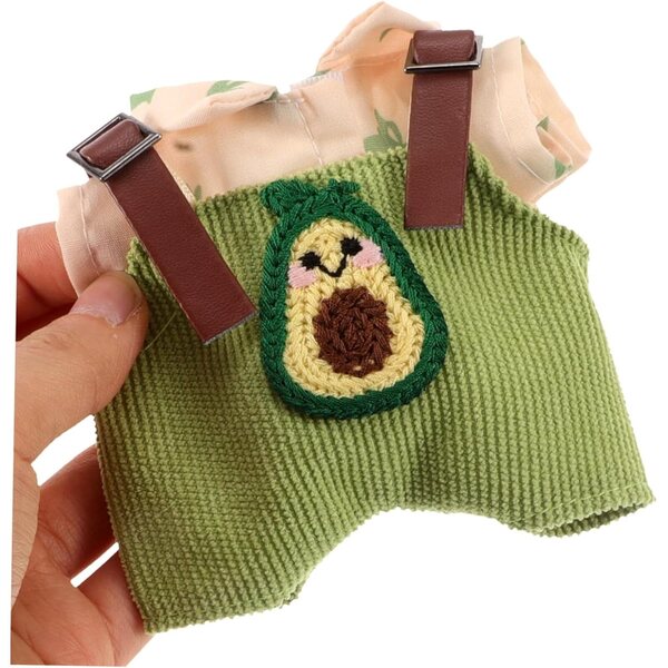 VICASKY Set Salopette Avocado e Pupazzo di Peluche per Bambini e Puppe