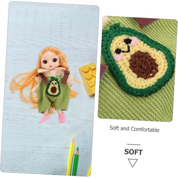 VICASKY Set Salopette Avocado e Pupazzo di Peluche per Bambini e Puppe