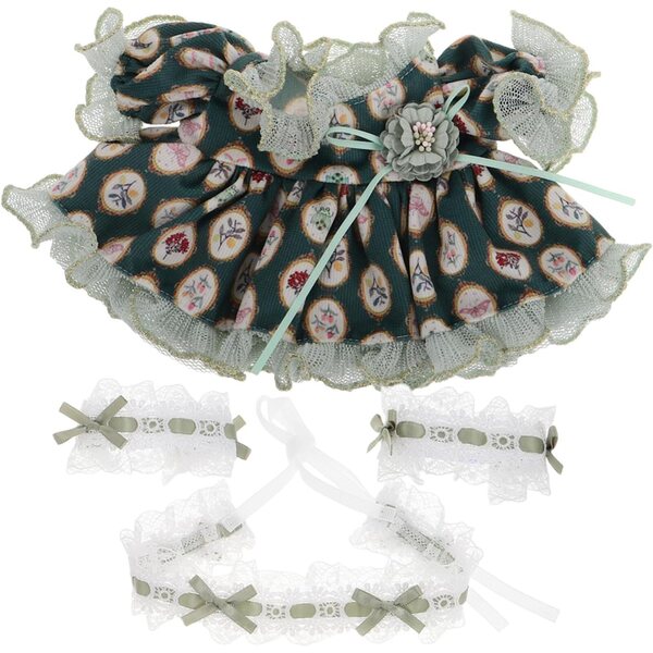 VICASKY Set Vestiti Peluche per Bambole - Vestito Verde Elegante e Confortevole