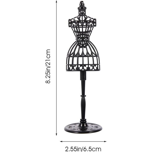 Set mit 6 VICASKY Miniatur-Schaufensterpuppen für Puppenkleidung und Zubehör, Schwarz, 21 cm