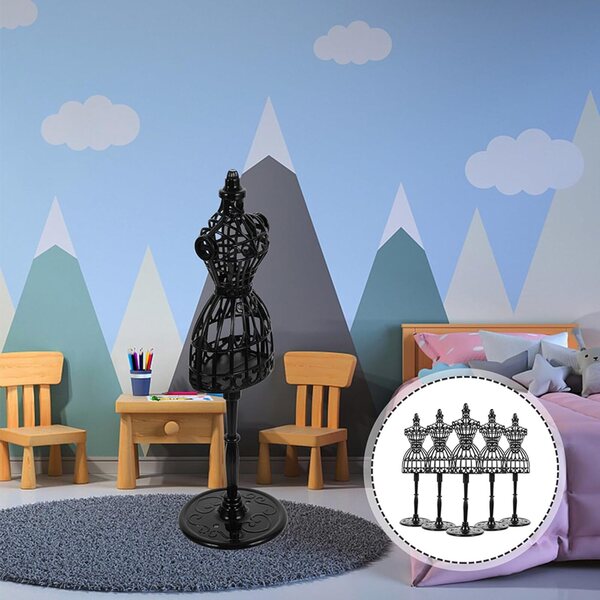 Set mit 6 VICASKY Miniatur-Schaufensterpuppen für Puppenkleidung und Zubehör, Schwarz, 21 cm