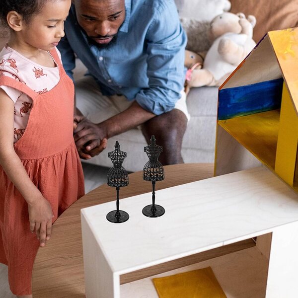 Set mit 6 VICASKY Miniatur-Schaufensterpuppen für Puppenkleidung und Zubehör, Schwarz, 21 cm