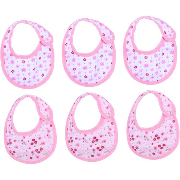 IMIKEYA Bavaglini in Tessuto Riutilizzabili per Bambole 18" con Fascia Regolabile, Set da 6