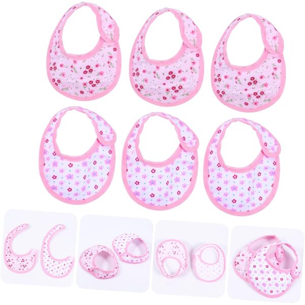 IMIKEYA Bavaglini in Tessuto Riutilizzabili per Bambole 18" con Fascia Regolabile, Set da 6