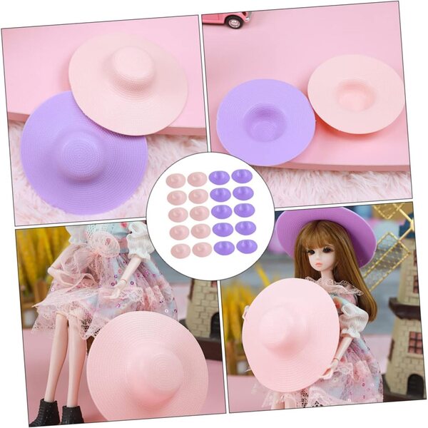 IMIKEYA 20 Mini Cappelli per Bambole 30 cm, Accessori Decorativi in PVC