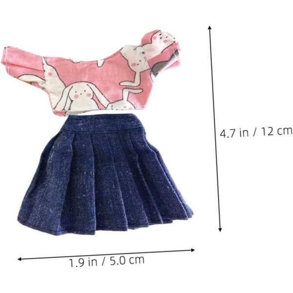 Gatuida Set mit 2 Puppenkleidern, 30 cm, Kaninchen-Thema, aus weichem Stoff