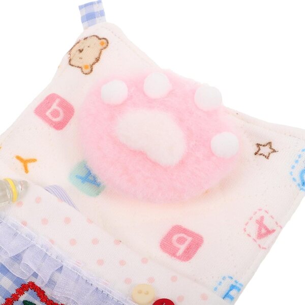 Set Completo Letto per Bambole con Coperta, Cuscino e Mascherina Occhi in Cotone