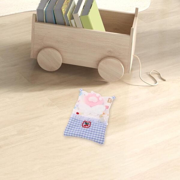 Set Completo Letto per Bambole con Coperta, Cuscino e Mascherina Occhi in Cotone