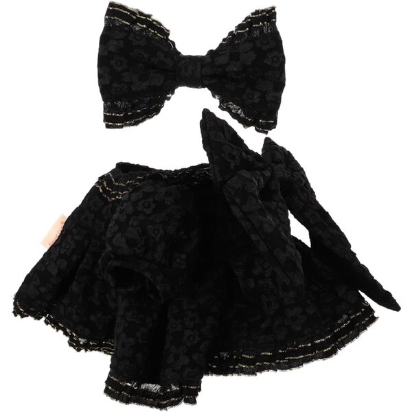VICASKY Vestito Elegante per Bambole in Peluche con Bordo Dorato e Fiocco