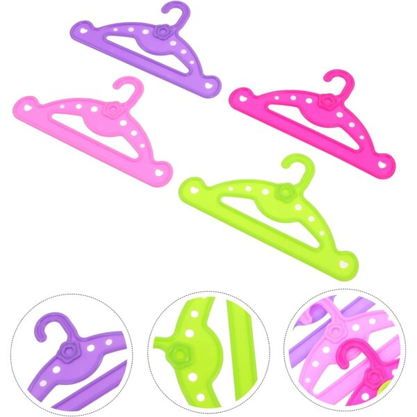 VICASKY 16 Mini Cintres Colorati in Plastica per Vestiti di Bambole – Organizzatore Robusto e Divertente
