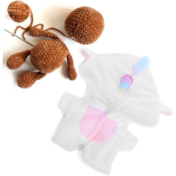 Amosfun Pyjama Licorne per bambole 20cm in Morbido Tessuto in Peluche - Costume Intercambiabile