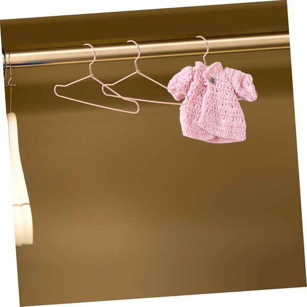 Mini-Bügeleisen für Puppen- und Tierkleidung, 10 Stück – praktischer rosafarbener Organizer