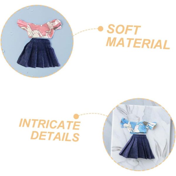 Gatuida 2 Sets Sommerkleidung für Puppen mit bedrucktem Oberteil und Accessoires – elegante und weiche Outfits