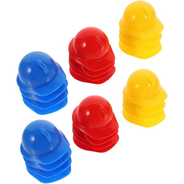 Ciieeo 30 Mini-Baustellenhelme aus Kunststoff für Puppen und Partydekorationen