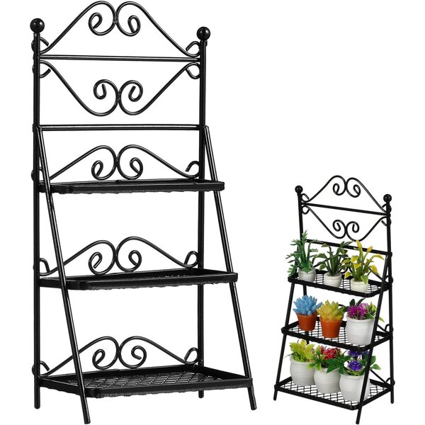 Toyvian Scaffale Nero 1:12 in Ferro per Casa delle Bambole e Mini Giardino