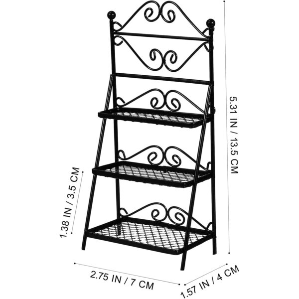 Toyvian Scaffale Nero 1:12 in Ferro per Casa delle Bambole e Mini Giardino