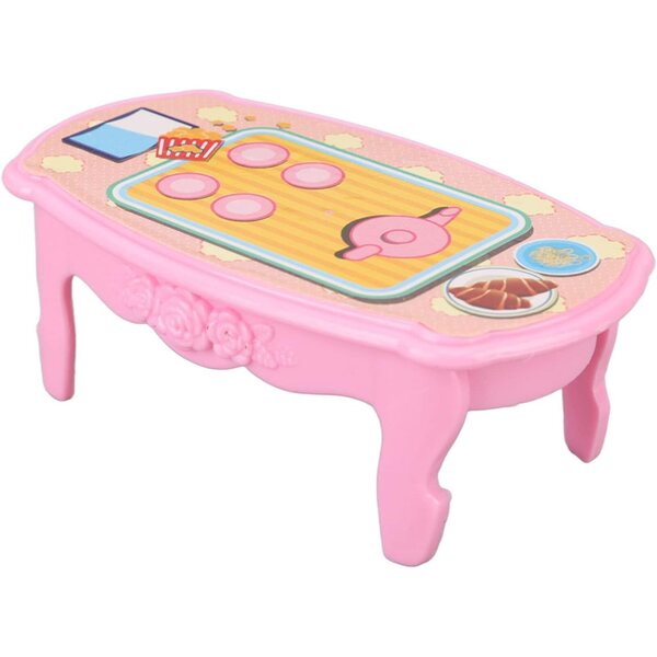 Yctze Set Miniatura Tavolo e Sedie per Casa delle Bambole 1:16 con Stoviglie Colorate