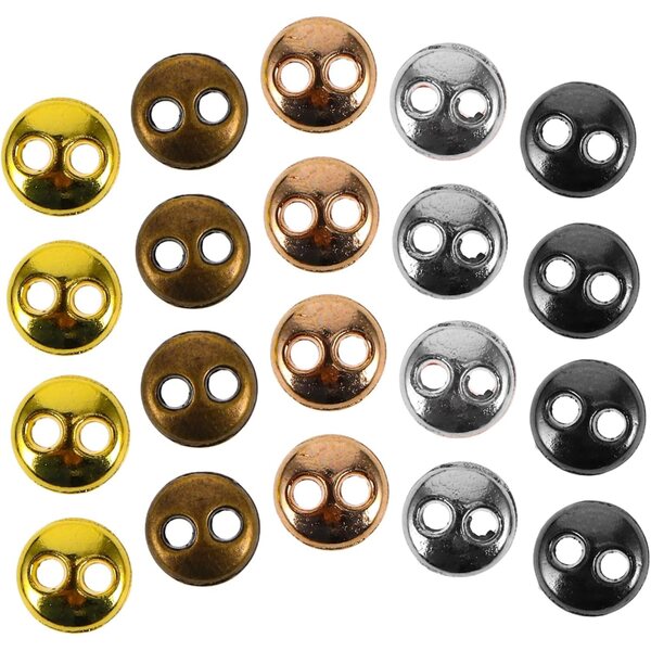 Garneck Set 100 Mini Bottoni Metallici per Vestiti di Bambola Stile Retrò